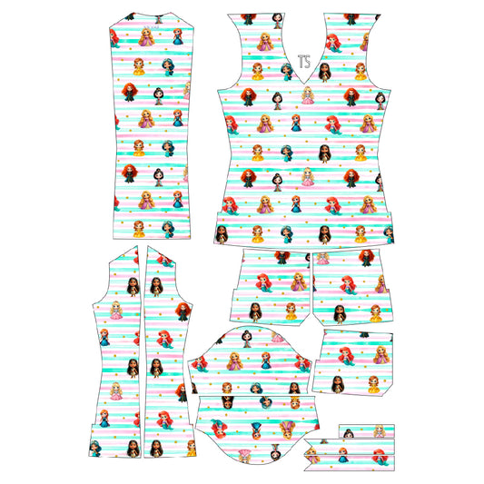 Princesas Kawaii Top Clinico Mujer (A pedido)