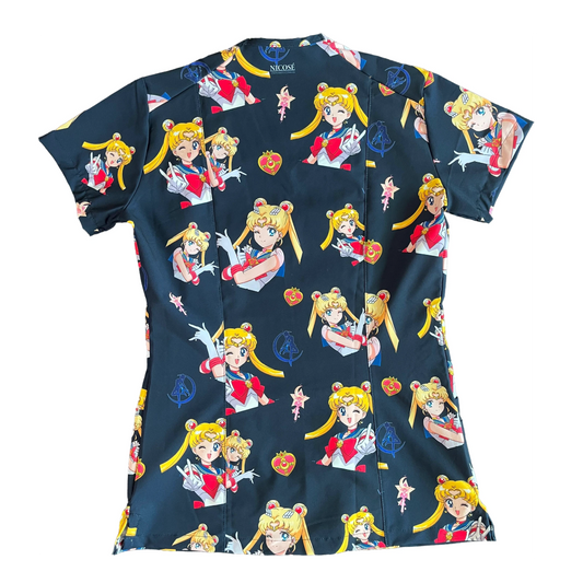 Sailor Moon Azul Marino Top Clinico Mujer (A pedido)