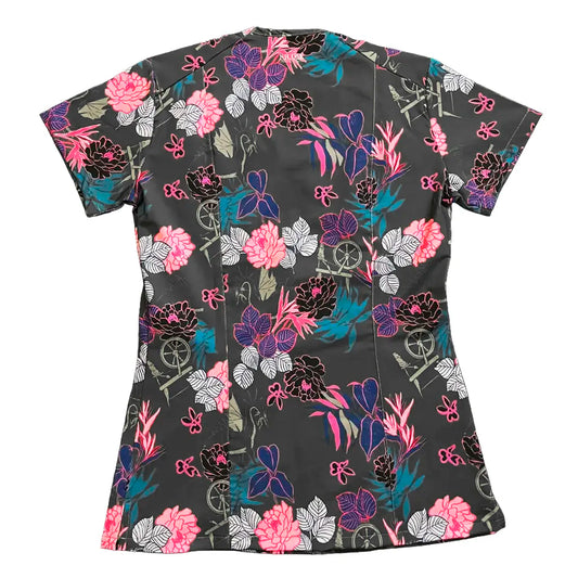 Top Clínico Mujer Flores Gótico Dragón (A pedido)