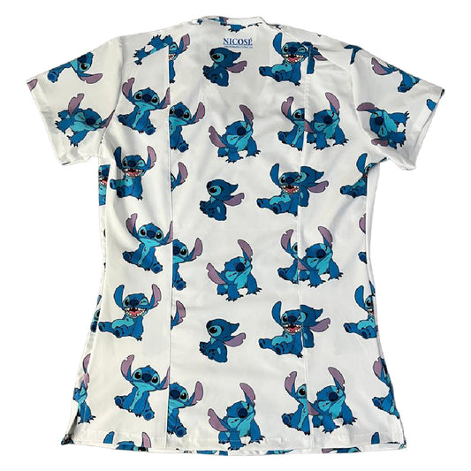 Stitch blanco Top Clinico Mujer (A pedido)