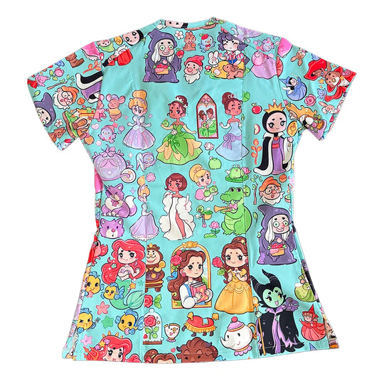 Top clínico mujer antifluido estampado Princesas Celeste, vista trasera