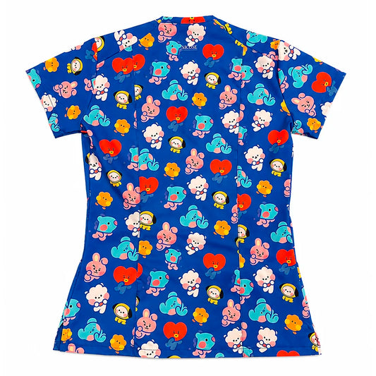 Top Clínico BT21 Azul Rey Mujer (A pedido)