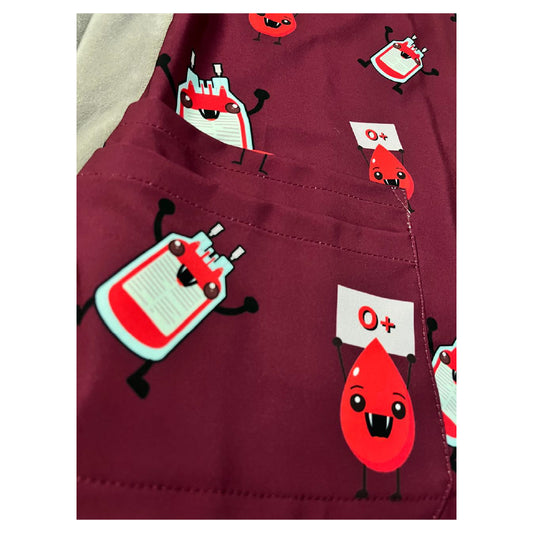 Iconos Sangre burdeo Top Clinico Mujer (A pedido)