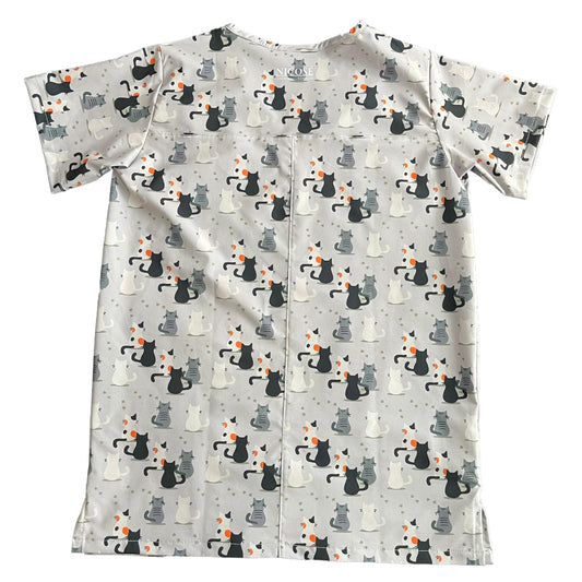 Top Clinico Hombre Gatitos gris (A pedido)