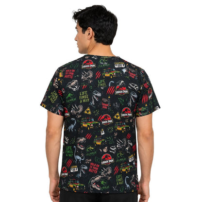 Jurassic Park Negro Top Clínico Hombre (A pedido)