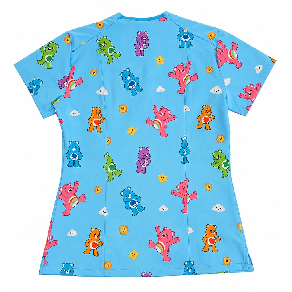Ositos Cariñositos Celeste Top Clínico Mujer (A pedido)