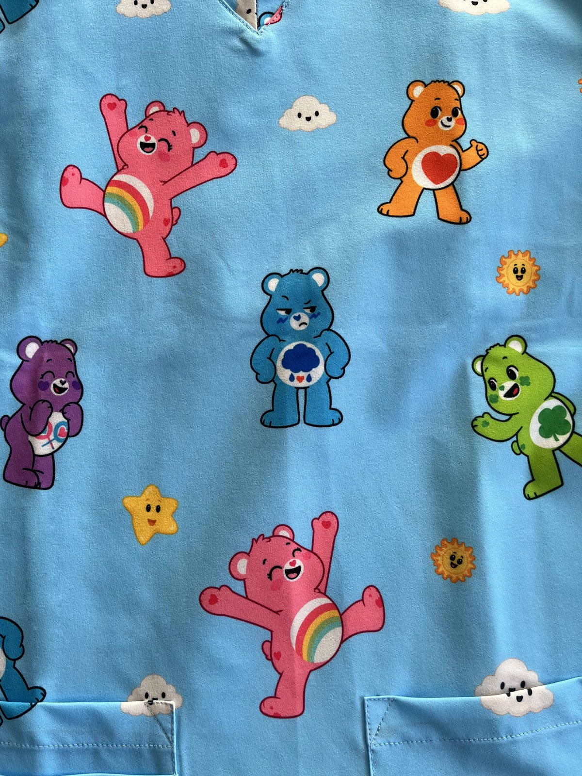 Ositos Cariñositos Celeste Top Clínico Mujer (A pedido)