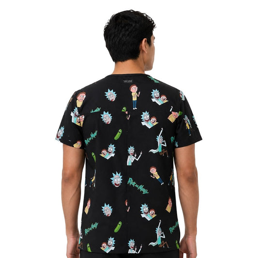 Rick and Morty Negro Top Clínico Hombre (A pedido)