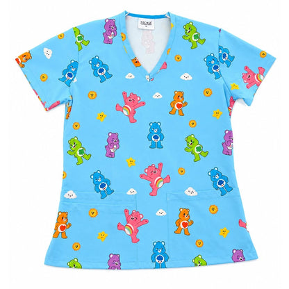Ositos Cariñositos Celeste Top Clínico Mujer (A pedido)