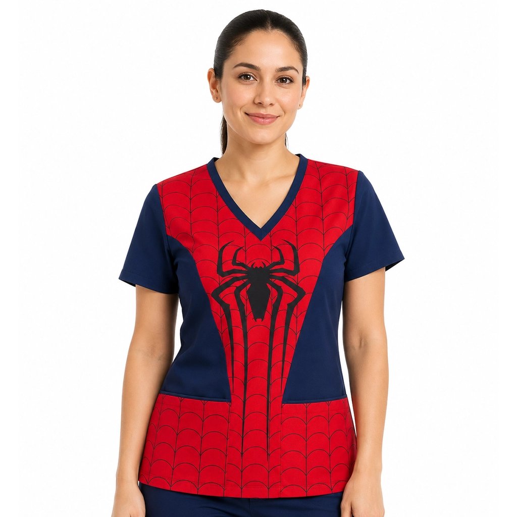 Spiderman Top Clínico Mujer (A pedido)