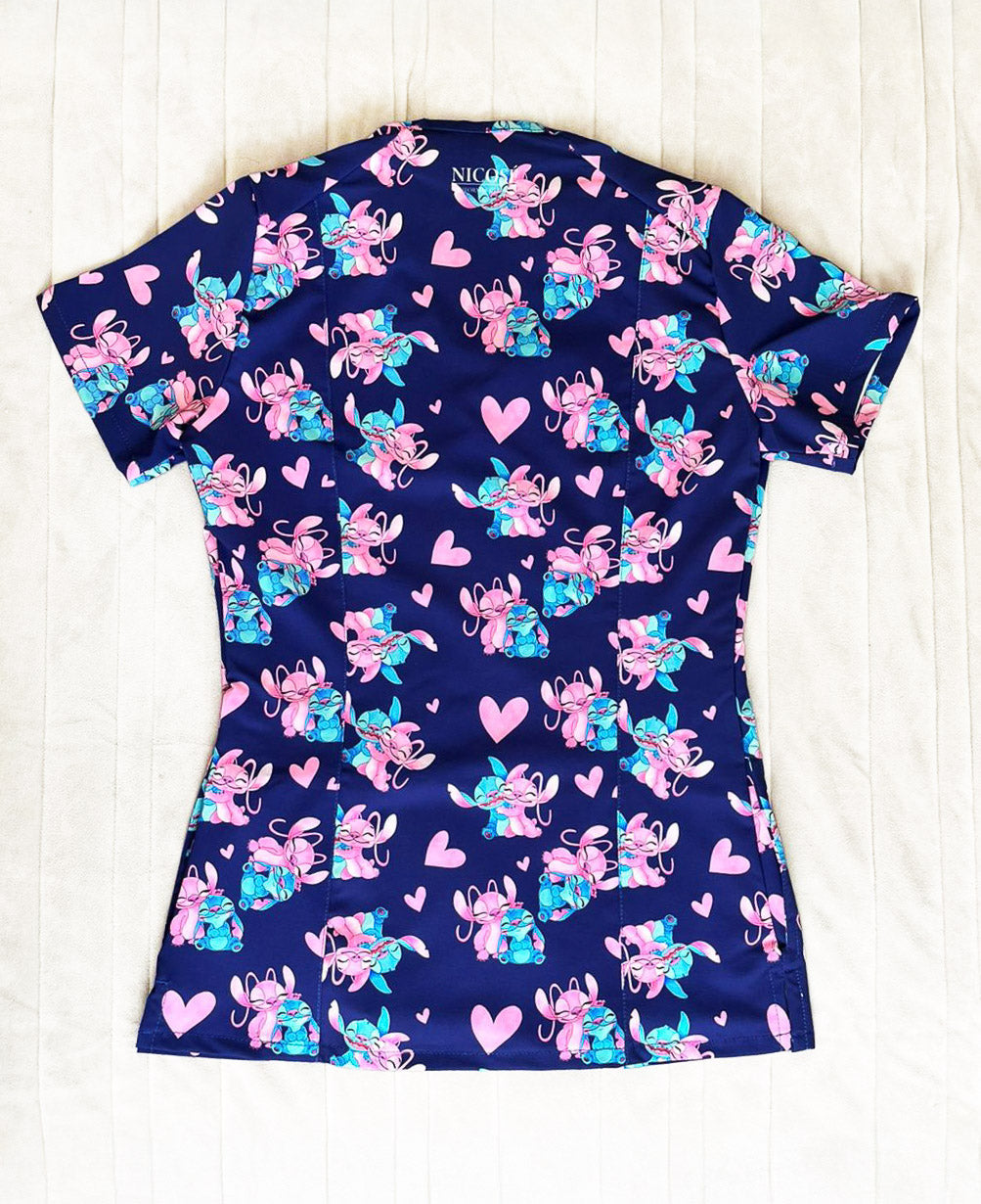Top Clinico Ángel y Stitch XS + Totebag de regalo