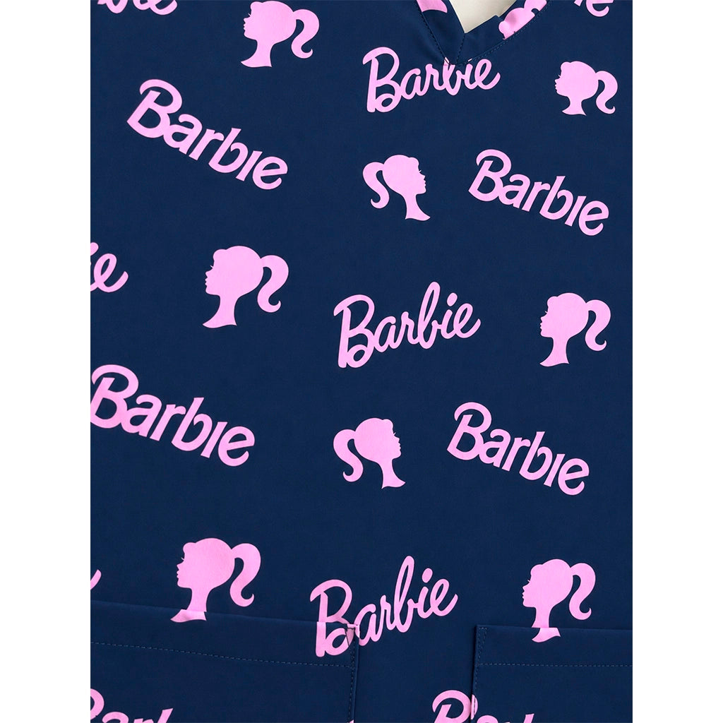 Top clínico de mujer con diseño Barbie Azul Marino, vista 5