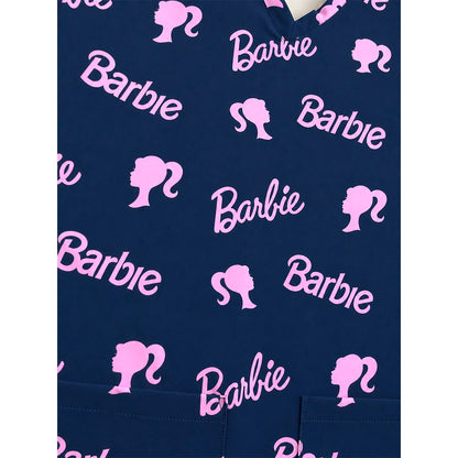 Top clínico de mujer con diseño Barbie Azul Marino, vista 5