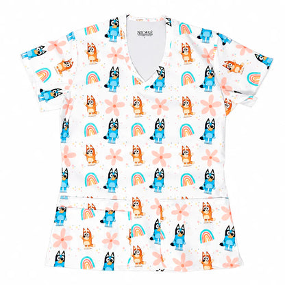 Bluey blanco Top Clinico Mujer (A pedido)
