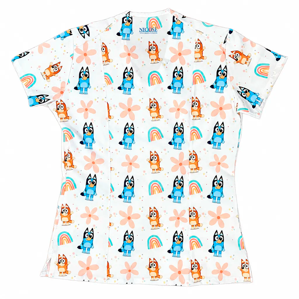 Bluey blanco Top Clinico Mujer (A pedido)