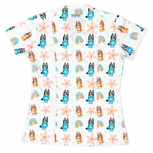 Bluey blanco Top Clinico Mujer (A pedido)