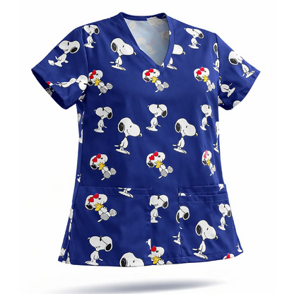 Top Clinico Snoopy azul marino