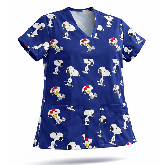 Top Clinico Snoopy azul marino