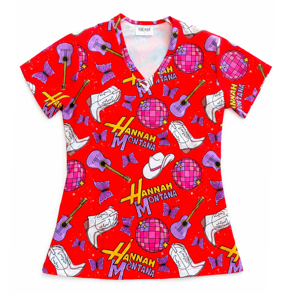 Top clínico Hannah Montana Rojo - Talla L