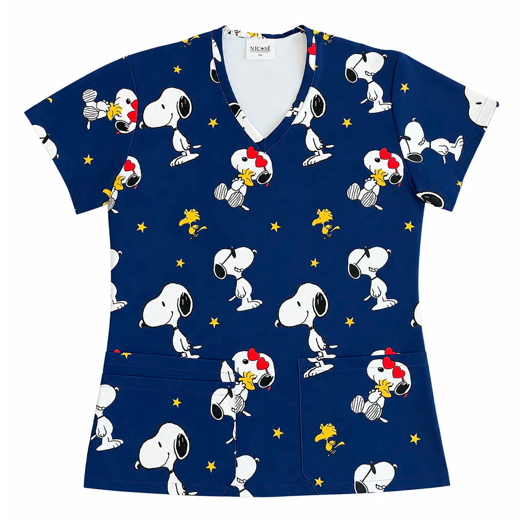 Top Clínico Snoopy Azul Marino Mujer 2XL