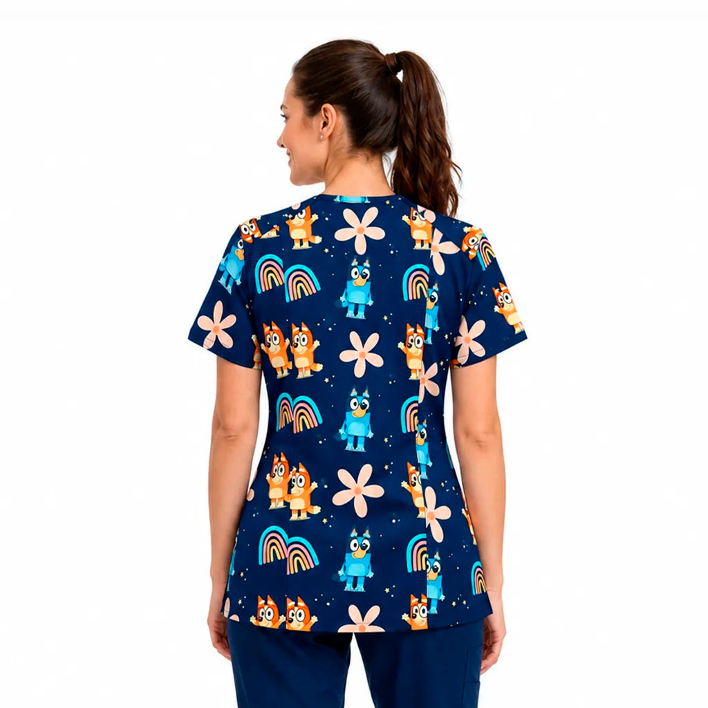Top clínico Bluey azul marino - Talla L
