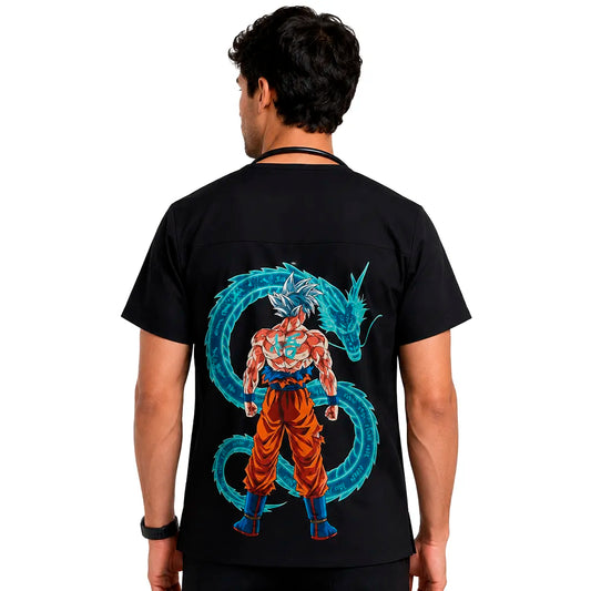 Top Clínico Hombre Goku Fondo Negro (A pedido)