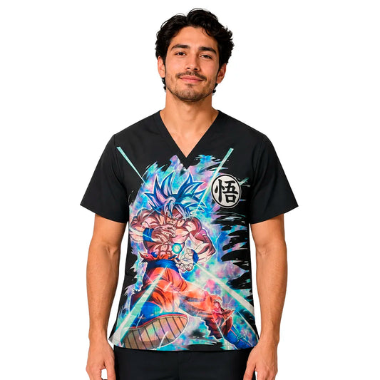 Top Clínico Hombre Goku Fondo Negro (A pedido)