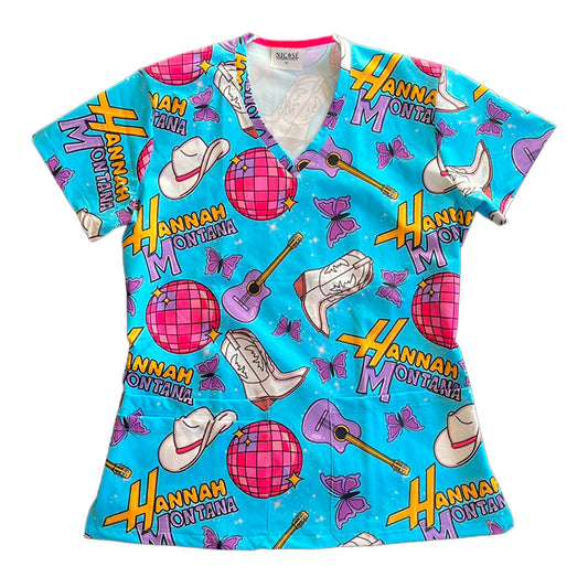 Top clínico Hannah Montana Celeste - XL