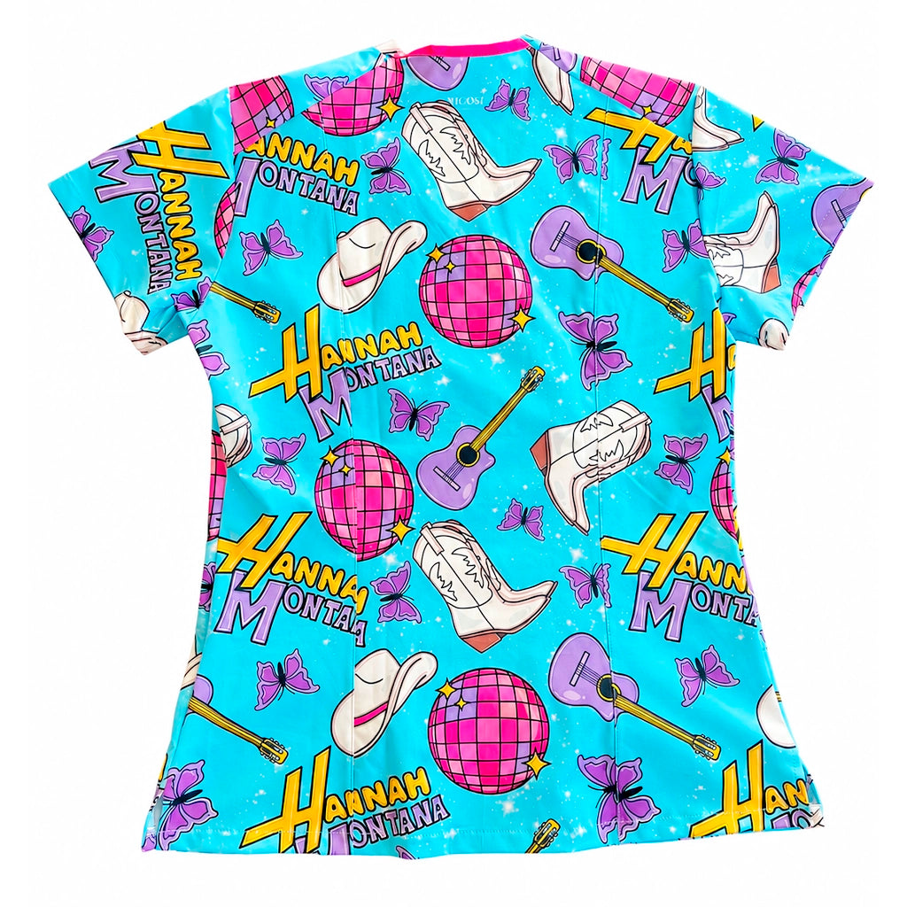 Top clínico de mujer con diseño Hannah Montana Celeste - XL, vista 2