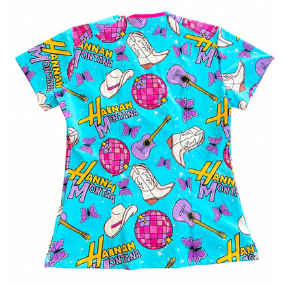 Top clínico de mujer con diseño Hannah Montana Celeste - XL, vista 2
