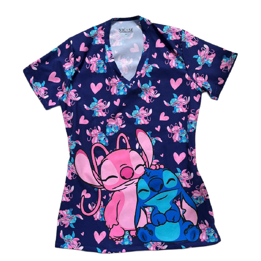 Stitch y Angel Top Clinico Mujer (abono 50%)