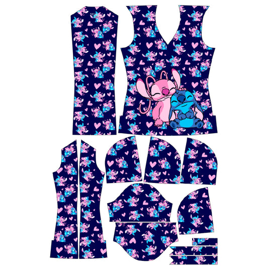 Stitch y Angel Top Clinico Mujer (abono 50%)