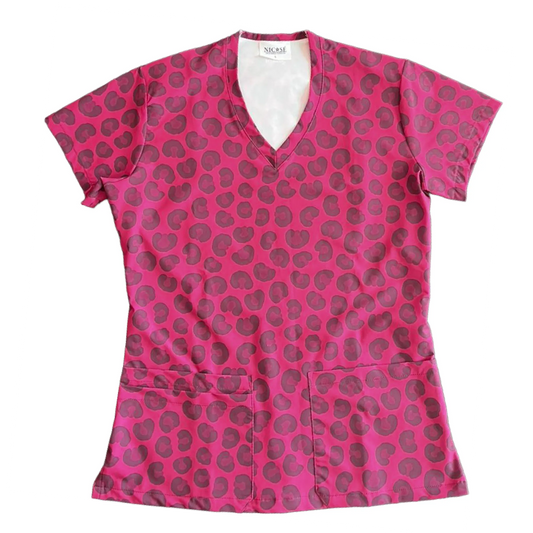 Animal Print Power Top Clinico Mujer (A pedido)