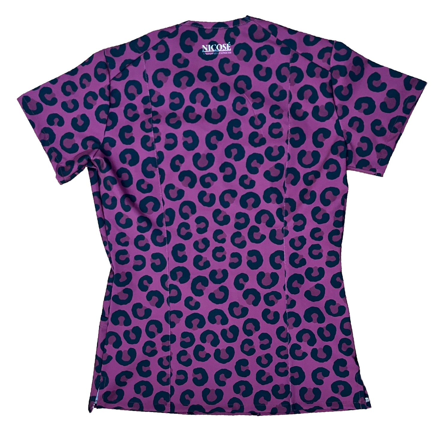 Animal Print Top Clinico Burdeo Mujer (A pedido)