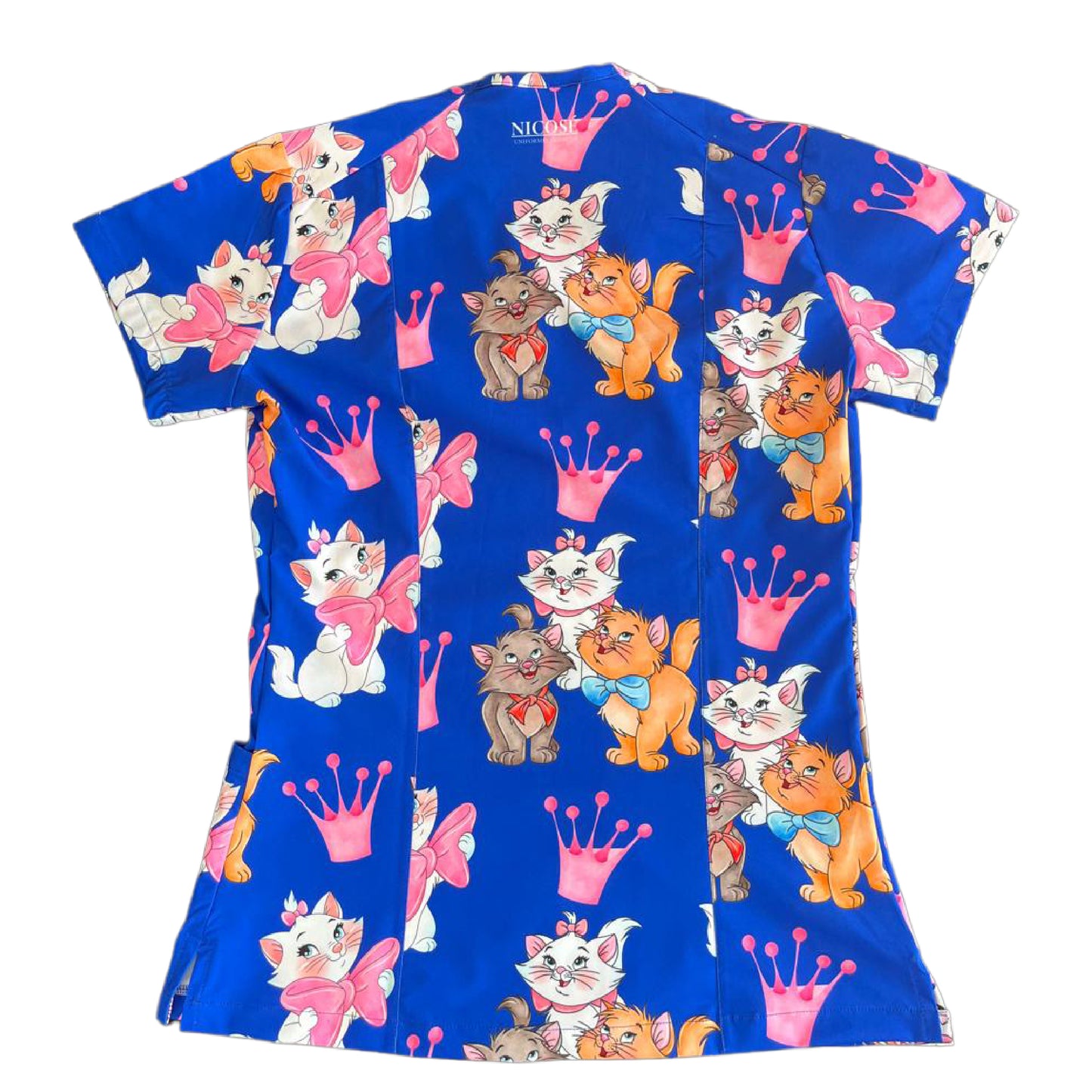 Aristogatos azul rey Top Clinico Mujer (A pedido)