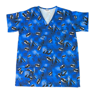Top clínico de hombre con diseño Batman, en tela antifluido