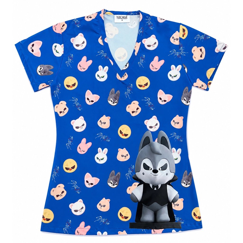 Stray Kids Wolfchan Azul Rey Top Clínico Mujer (A pedido)