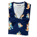 Bluey Azul Marino Top Clinico Mujer (A pedido)