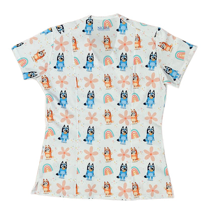 Bluey blanco Top Clinico Mujer (A pedido)