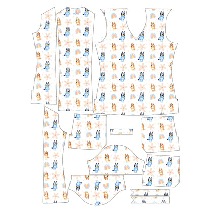 Bluey blanco Top Clinico Mujer (A pedido)