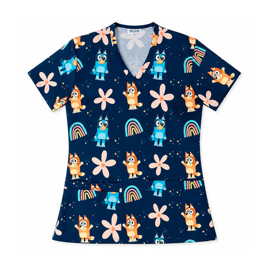 Bluey azul marino Top Clinico Mujer (A pedido)