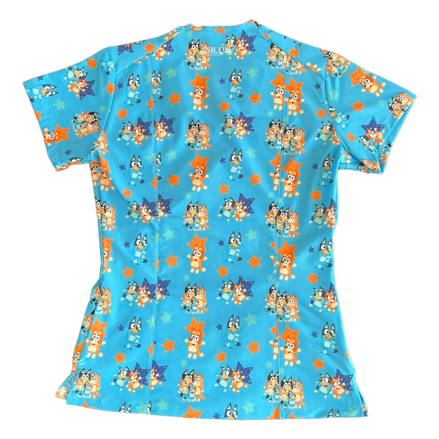 Bluey amigos celeste Top Clinico Mujer (A pedido)