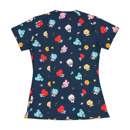 BT21 Azul marino Top Clínico Mujer (A pedido)