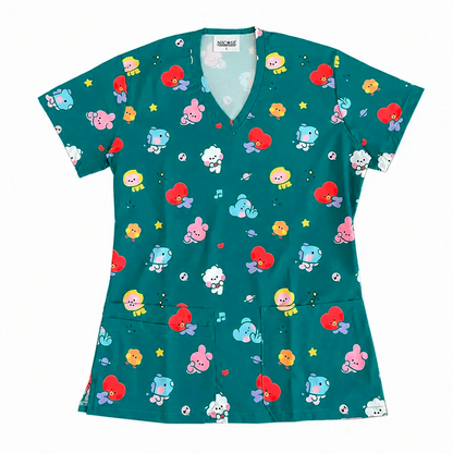 BT21 Verde Top Clínico Mujer (A pedido)