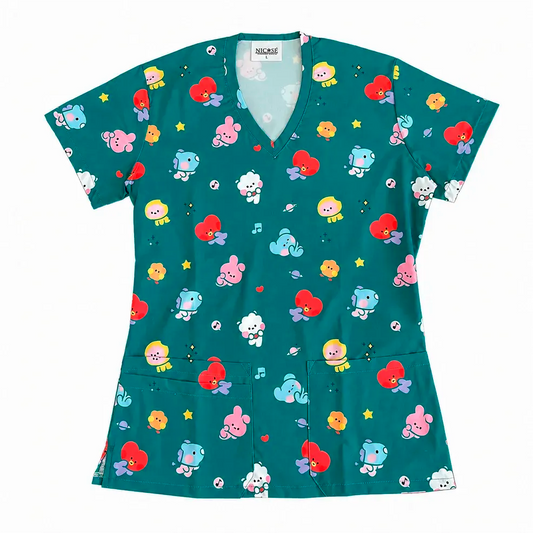 BT21 Verde Top Clínico Mujer (A pedido)