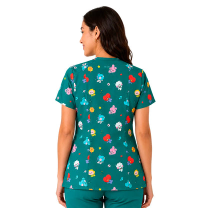 BT21 Verde Top Clínico Mujer (A pedido)