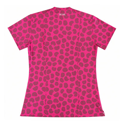 Top Clínico Animal Print Burdeo
