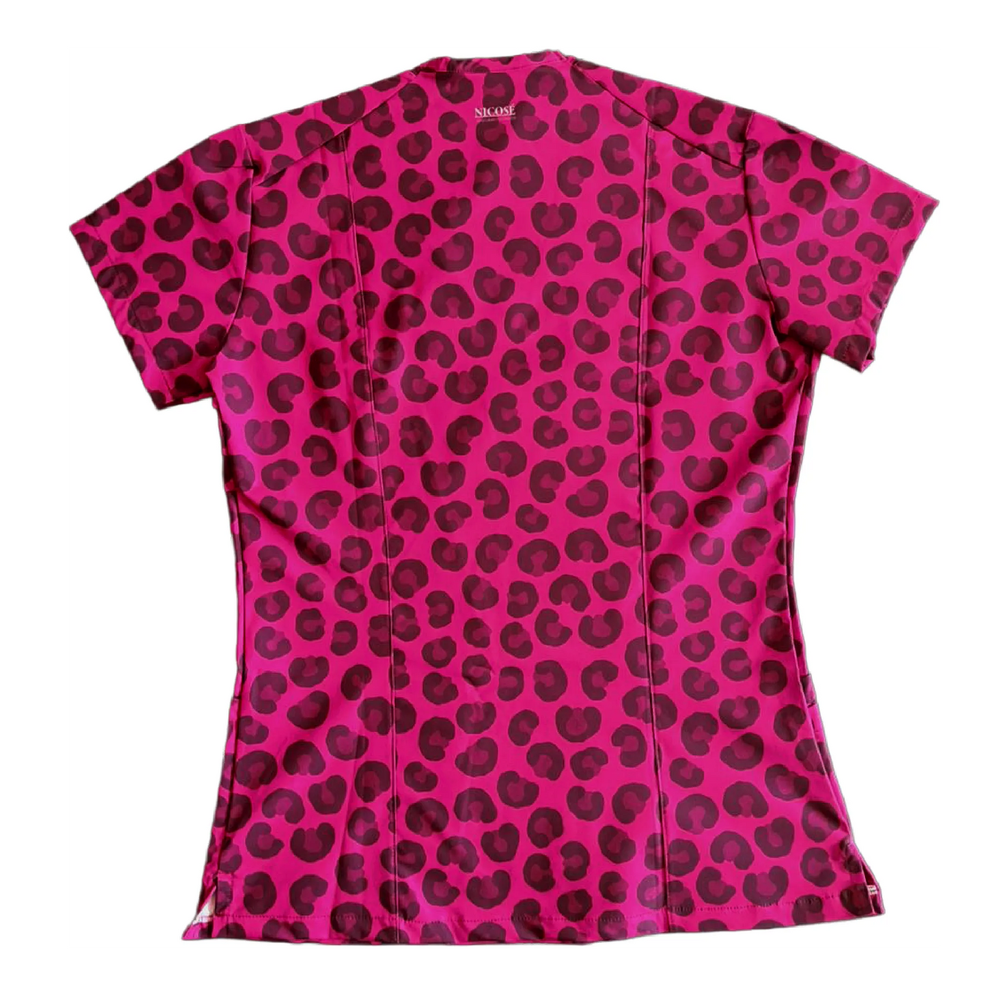 Top Clínico Animal Print Burdeo