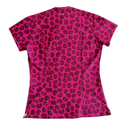 Top Clínico Animal Print Burdeo