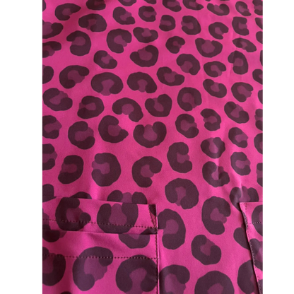 Top Clínico Animal Print Burdeo